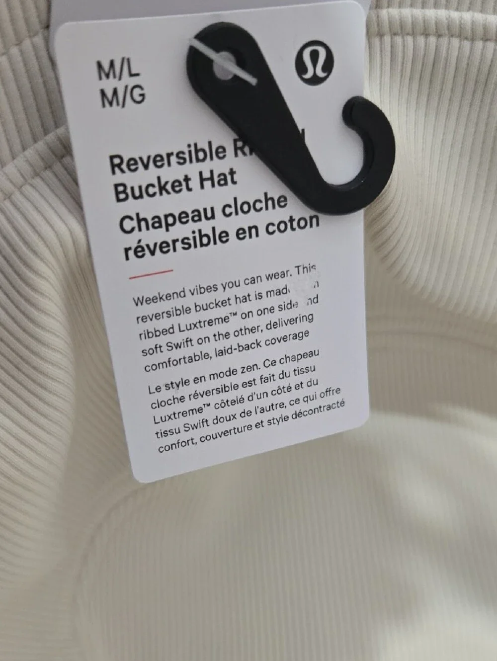 lululemon athletica Off-White Ribbed Bucket Hat